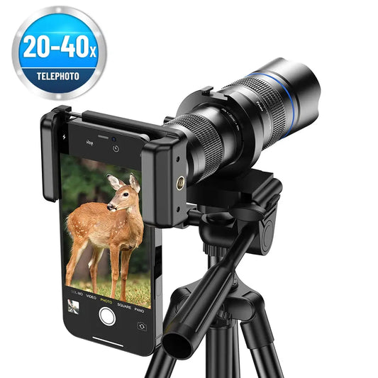 APEXEL HD 20-40x telephoto Lenses With Extendable Tripod